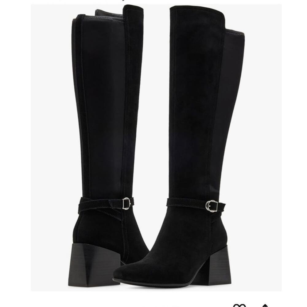 Blondo Twyla black knee high side buckle waterproof boots 6.5